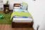 Letto singolo "A7", pino massiccio, color noce, incl. rete a doghe - 90 x 200 cm