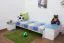 Comodino in pino massello laccato bianco/blu 005 | Stile moderno | 39 x 43 x 33 cm | 2 cassetti capienti