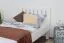 Letto singolo 68, pino massello, bianco, incl. rete a doghe - 90 x 200 cm