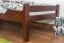 Letto singolo "Easy Premium Line" K1/2n in faggio massello laccato color marrone scuro - 90 x 190 cm