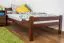 Letto singolo "Easy Premium Line" K1/2n in faggio massello laccato color marrone scuro - 90 x 190 cm