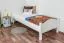 Letto singolo 113, faggio massello, bianco, incl. rete a doghe - 80 x 200 cm