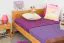 Letto singolo in pino massello color ontano 78 | Design moderno | Rete a doghe inclusa | 100 x 200 cm