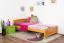 Letto singolo in pino massello color ontano 80 | Rete a doghe inclusa | 100 x 200 cm | Design moderno