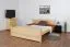 Letto matrimoniale 81, pino massello, naturale, incl. rete a doghe - 160 x 200 cm