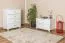 Comodino pino massello laccato bianco Junco 152 | 2 cassetti spaziosi | 55 x 80 x 42 cm | Design moderno