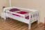 Letto singolo in pino massello laccato bianco | Rete a doghe inclusa | 90 x 200 cm | Design moderno | Robusto e facile da montare