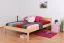 Letto matrimoniale pino massello naturale 85 | Rete a doghe inclusa | 140 x 200 cm | Stile moderno