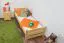 Letto singolo 84, pino massello, naturale, incl. rete a doghe - 80 x 200 cm
