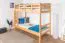 Letto a castello divisibile 90 x 200 cm Easy Premium Line K17/n | Faggio massiccio naturale | Ampio spazio tra i letti | Altezza 174 cm