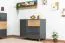Cassettiera Vaitele 12 | Antracite lucido e noce | 88 x 106 x 45 cm | Sistema Soft Close