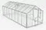 Serra Rucola L12, pareti: vetro temperato da 4 mm, tetto: lastra in policarbonato alveolare da 6 mm, superficie: 12,50 m² - misure: 570 x 220 cm (l x p)