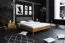 Letto super king 200x200 cm | Rovere massello oliato | Testiera imbottita grigia | Wooden Nature Premium