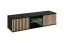 Soggiorno moderno Romfo 4 pezzi | Nero e Jackson Hickory | 2 vetrinette, mobile TV, mensola, LED, push-to-open