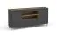 Credenza moderna nera opaca | Maniglie oro | 1 cassetto, 6 scomparti, 2 ante | 83,5 x 177 x 40 cm