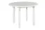Set pranzo 5 pezzi | Tavolo rotondo bianco | 4 sedie legno bianco rivestite grigio | Piano laminato