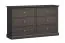 Cassettiera Torsakala 13 grafite nera | 6 cassetti spaziosi | Maniglie oro | 86 x 146 x 40 cm | ABS