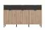 Set soggiorno completo 6 pezzi | Rovere Artisan e nero | Vetrine, mobile TV, mensola, cassettiera, tavolino | Finitura ABS