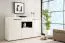 Set soggiorno Idos 6 pezzi | Bianco lucido e nero | Design moderno con vetro Parsol