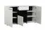Set soggiorno Idos 6 pezzi | Bianco lucido e nero | Design moderno con vetro Parsol