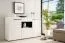 Arredo soggiorno completo Idos | Bianco, grigio rovere, nero | Vetro Parsol | Vetrine, mobile TV, cassettiera, tavolino