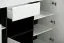 Arredo soggiorno completo Idos | Bianco, grigio rovere, nero | Vetro Parsol | Vetrine, mobile TV, cassettiera, tavolino