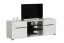 Arredo soggiorno completo Idos | Bianco, grigio rovere, nero | Vetro Parsol | Vetrine, mobile TV, cassettiera, tavolino