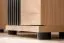 Set ingresso 4 pezzi "Angvik" | Rovere e nero | 2 scarpiere, mensola con specchio, appendiabiti con 4 ganci, seduta imbottita