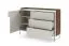 Madia "Beringen" 07, color cashmere/noce Alba, piedini: metallo, 1 anta a battente, 3 cassetti, funzione "push-to-open", 143 x 42 x 95 cm