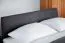 Letto super king 200x200 cm | Rovere massello oliato | Testiera imbottita grigia | Wooden Nature Premium
