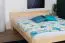 Letto matrimoniale "A1", pino massiccio, naturale, incl. rete a doghe - 160 x 200 cm