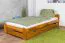 Letto singolo "A9", pino massiccio, color rovere, incl. rete a doghe - 90 x 200 cm