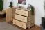 Cassettiera in pino massello naturale 037 | 3 cassetti spaziosi | Design moderno | 78 x 118 x 42 cm