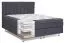 Letto matrimoniale boxspring 180 x 200 cm | Base molle Bonnell | Materasso molle insacchettate | Topper schiuma | Colore Visby 21 grigio