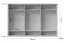 Armadio battente Lotofaga 18 | Grigio/Noce | 6 ante | 227 x 346 x 59 cm | Design moderno e funzionalità