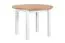 Set sala da pranzo 5 pezzi | Tavolo rotondo allungabile bianco/rovere | 4 sedie imbottite tessuto nero