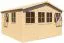 Casetta da giardino, legno grezzo, porta doppia, finestra apribile - 3,5 x 3,5 m, tetto a due falde
