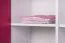 Cassettiera per cameretta "Walter" 05 | Bianco e rosa lucido | 133 x 80 x 40 cm | Design moderno e funzionale