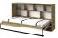 Letto a scomparsa orizzontale Sirte 16 | Rovere, bianco, nero lucido | 90 x 200 cm | Salvaspazio