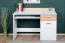 Scrivania per cameretta "Dennis" 10 | Frassino e bianco | 87 x 120 x 55 cm | Spazio organizzato
