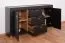 Credenza Barbe 17 nero opaco | Maniglie oro | 2 ante, 3 cassetti, 4 scomparti | Bordi ABS | 83,5 x 137 x 40 cm