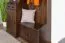Armadio in pino massiccio 28B color noce con specchio | 200 x 125 x 41 cm | 2 cassetti, ripiano cappelli, 5 ganci
