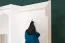 Armadio bianco con specchio in pino massiccio 28B | 200 x 125 x 41 cm | 2 cassetti, 6 scomparti, illuminazione inclusa
