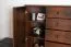 Cassettiera ampia Junco 155 in pino massiccio | 7 cassetti, 4 scomparti | 140 x 90 x 42 cm | Colore noce | Robusta e durevole