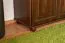 Cassettiera Junco 157 | Pino massello color noce | 140 x 89 x 41 cm | 3 scomparti spaziosi | Robusta e stabile