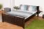 Comodo letto singolo 106, in legno massiccio di faggio, colore noce, con rete a doghe, letto per ospiti con superficie di appoggio 140 x 200 cm, montaggio rapido e semplice