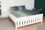Letto matrimoniale moderno bianco in legno massiccio di faggio 106, rete a doghe inclusa, superficie di riposo 160 x 200 cm, comodo letto per ospiti, ottima stabilità, durevole e robusto