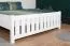 Letto matrimoniale moderno bianco in legno massiccio di faggio 106, rete a doghe inclusa, superficie di riposo 160 x 200 cm, comodo letto per ospiti, ottima stabilità, durevole e robusto