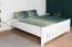 Letto matrimoniale moderno bianco in legno massiccio di faggio 106, rete a doghe inclusa, superficie di riposo 160 x 200 cm, comodo letto per ospiti, ottima stabilità, durevole e robusto