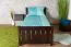 Letto singolo 107 | Faggio massiccio color noce | Rete a doghe inclusa | 80 x 200 cm | Robusto e moderno
